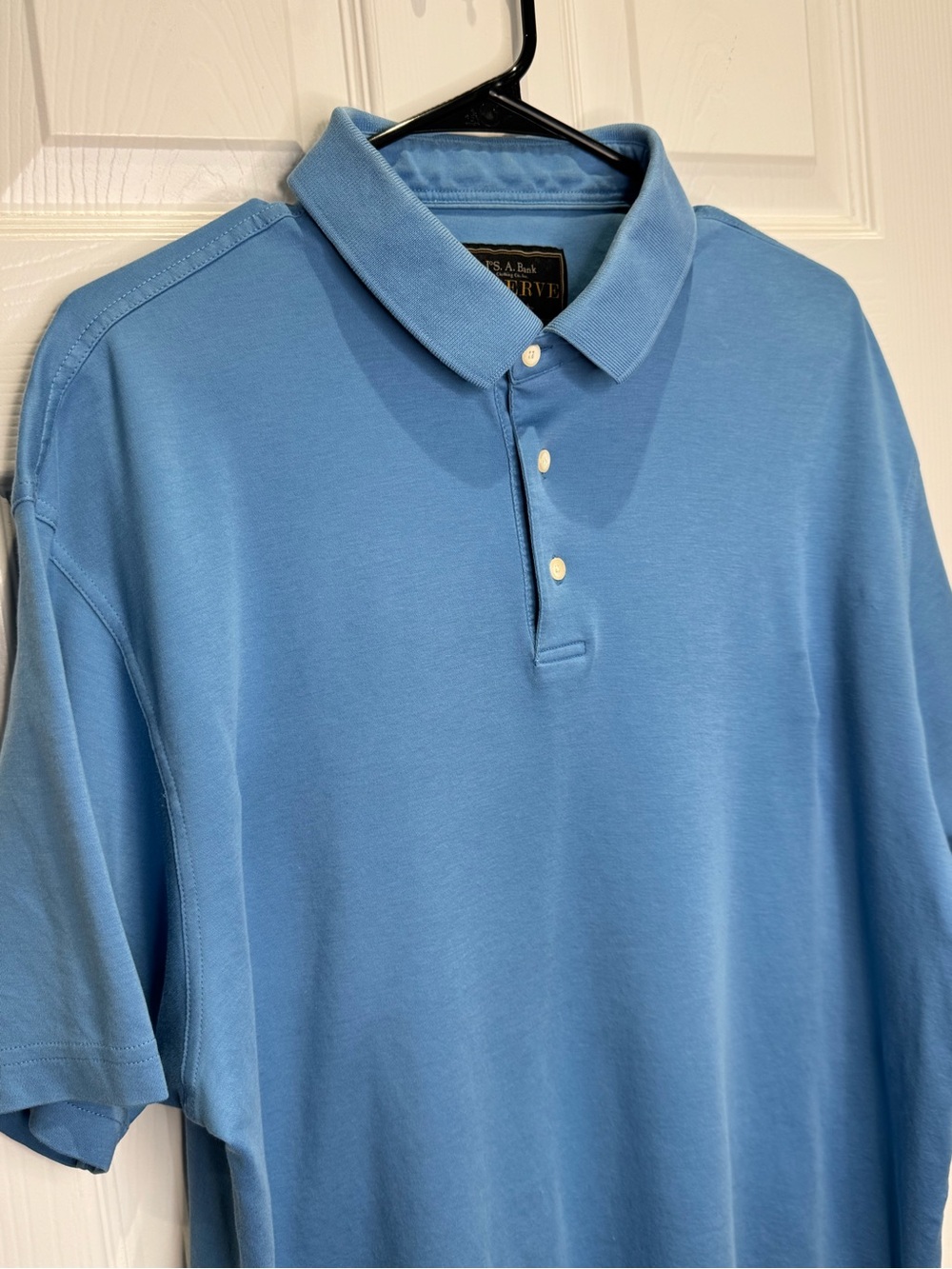 Jos A Bank Reserve Men’s XL Polo Short Sleeved Shirt Powder Blue Casual - Picture 5 of 7